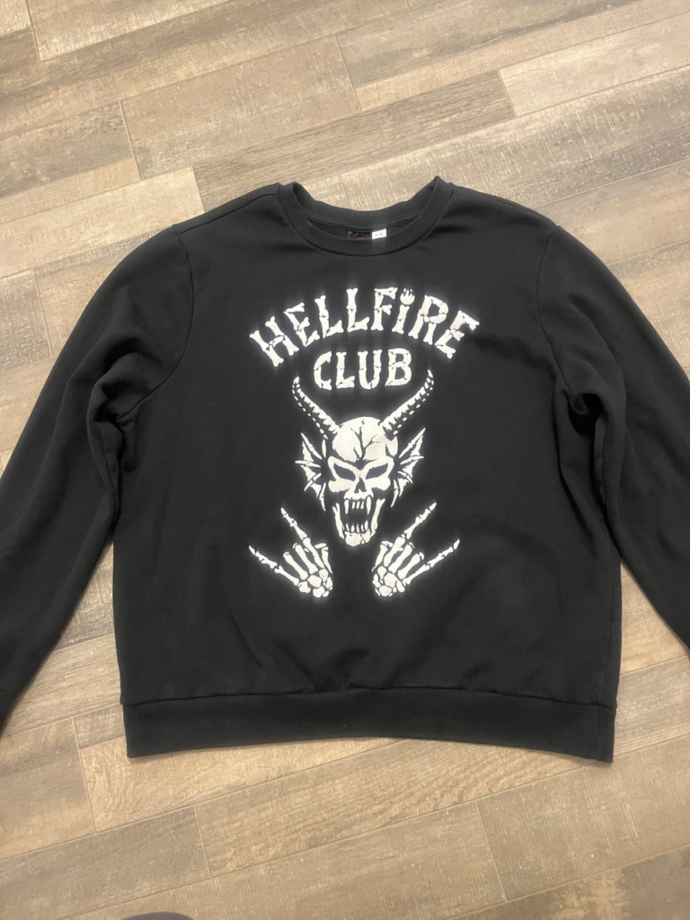 Netflix Black Hellfire Club Skull Graphic Crewneck